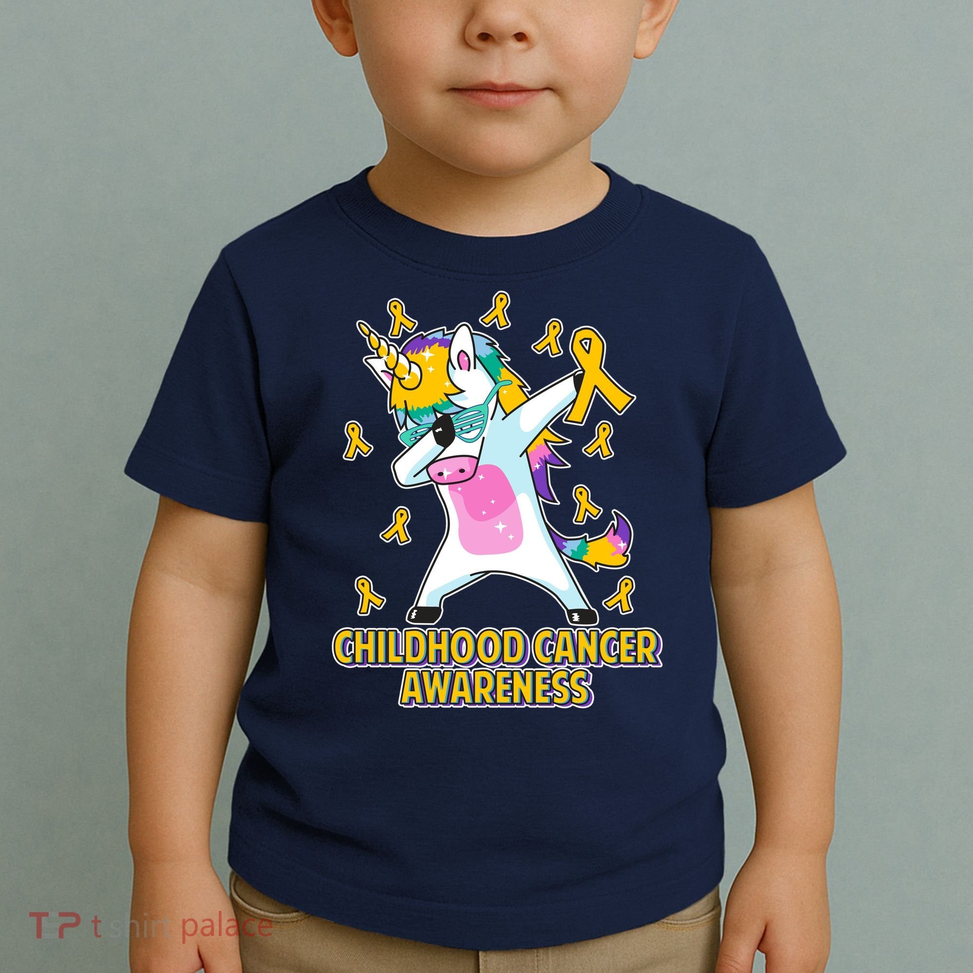 Childhood Cancer Awareness Dabbing Unicorn Toddler T-Shirt
