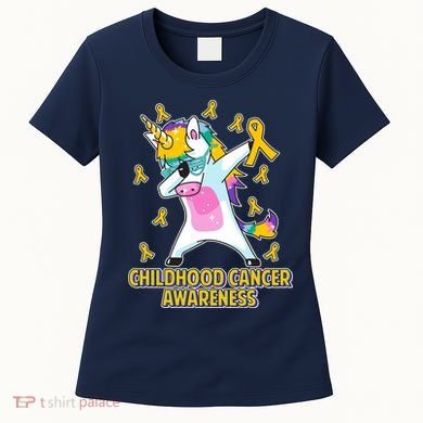 Childhood Cancer Awareness Dabbing Unicorn Women's T-Shirt