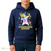 Childhood Cancer Awareness Dabbing Unicorn Kids Hoodie thumb 4