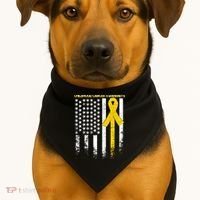 Childhood Cancer Awareness Flag USA-Made Doggie Bandana thumb 1