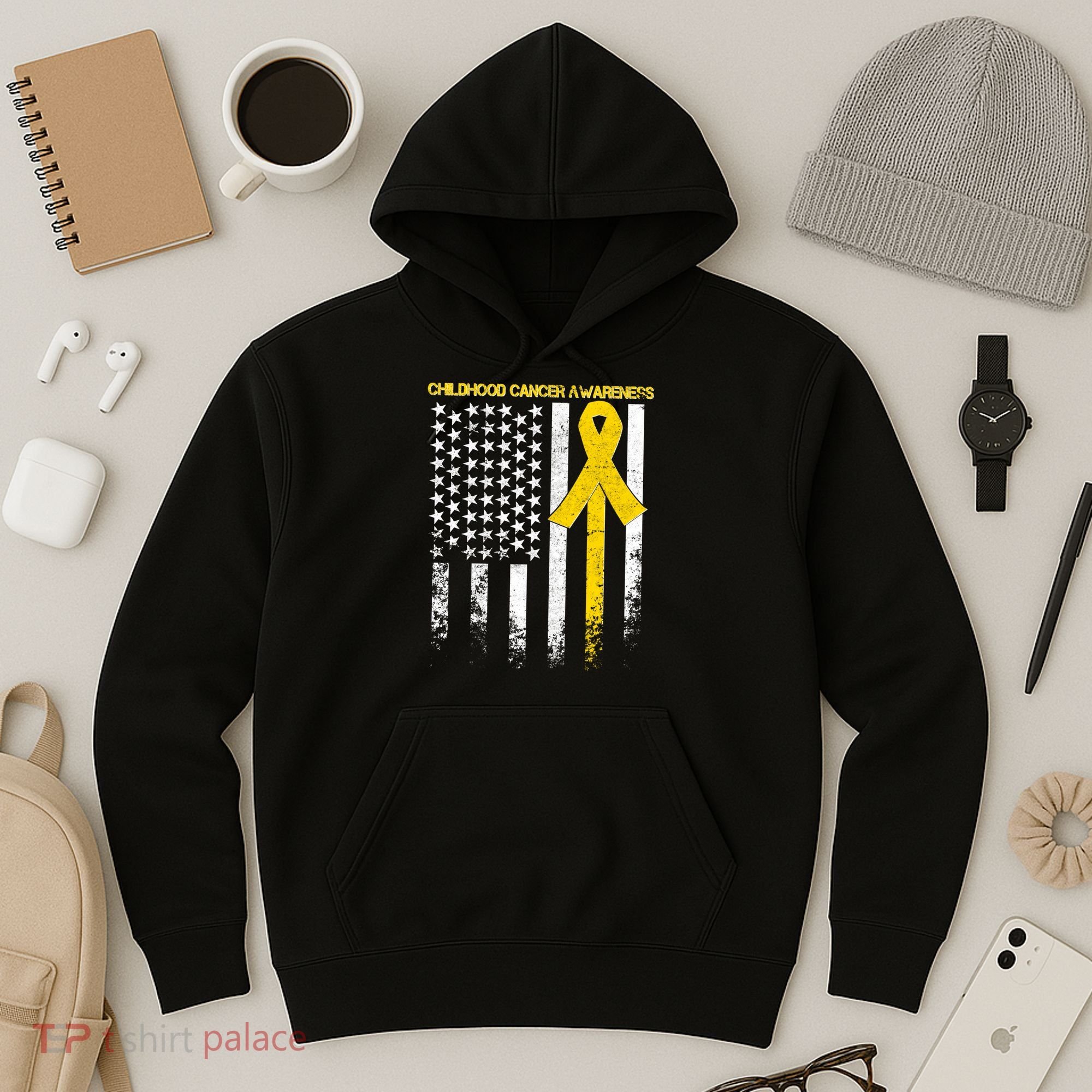 Childhood Cancer Awareness Flag Hoodie