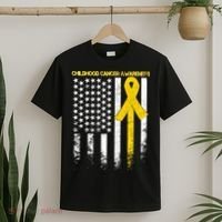 Childhood Cancer Awareness Flag T-Shirt thumb 2