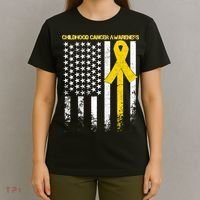 Childhood Cancer Awareness Flag T-Shirt thumb 4