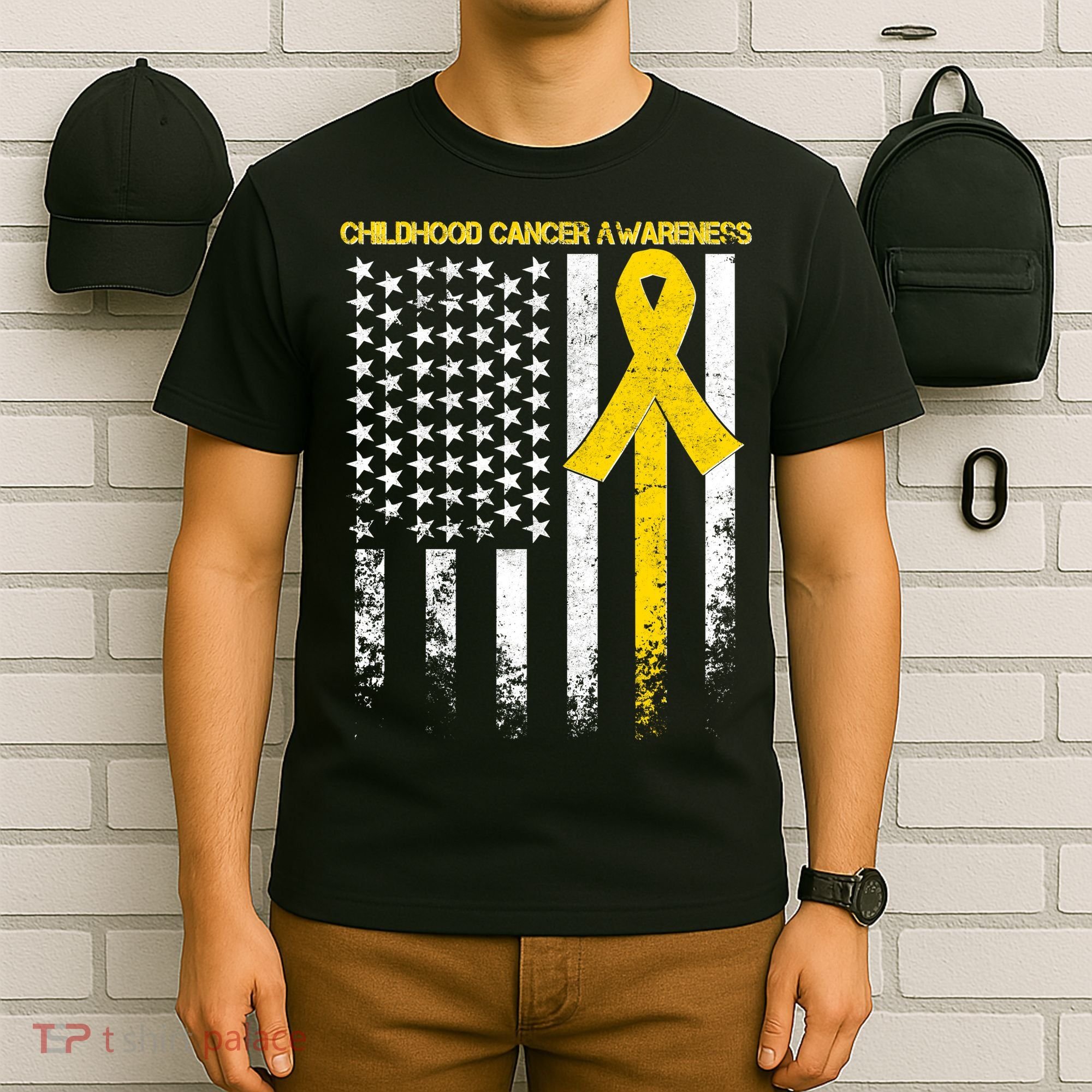 Childhood Cancer Awareness Flag T-Shirt