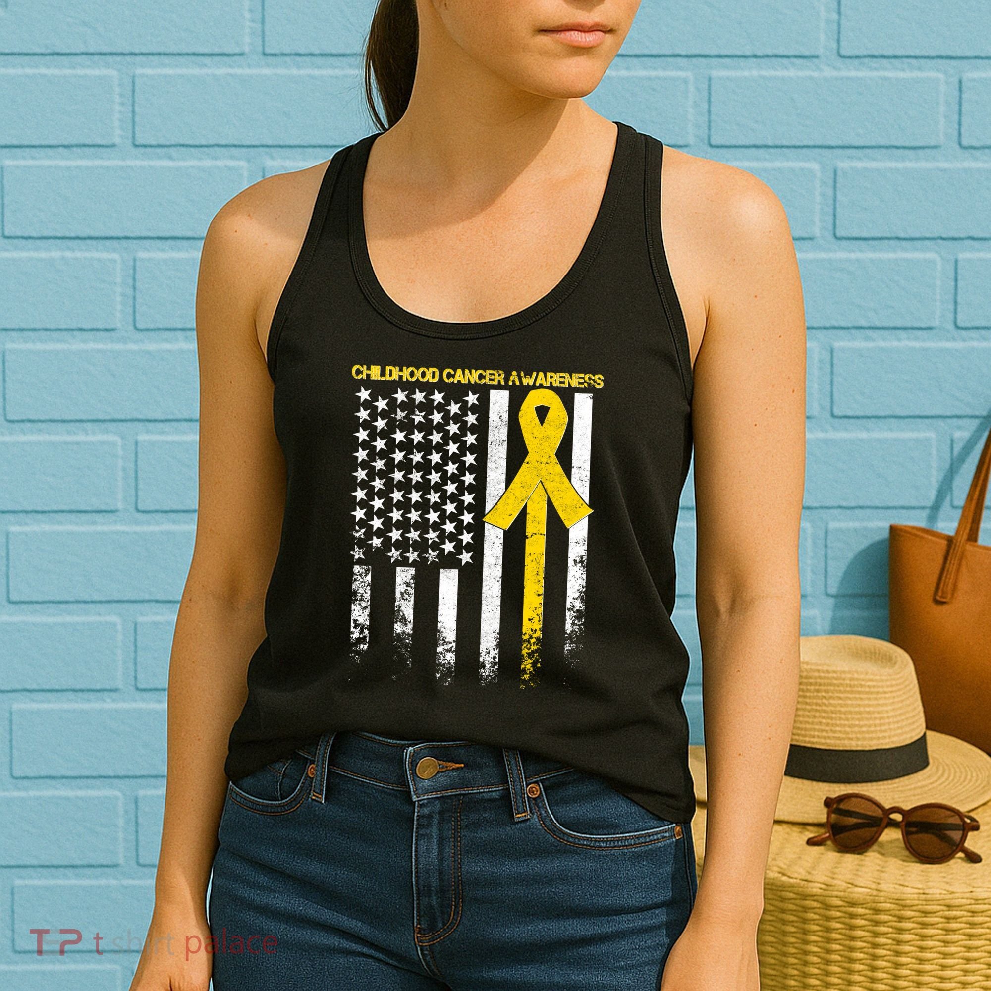 Childhood Cancer Awareness Flag Women's Tank Top
