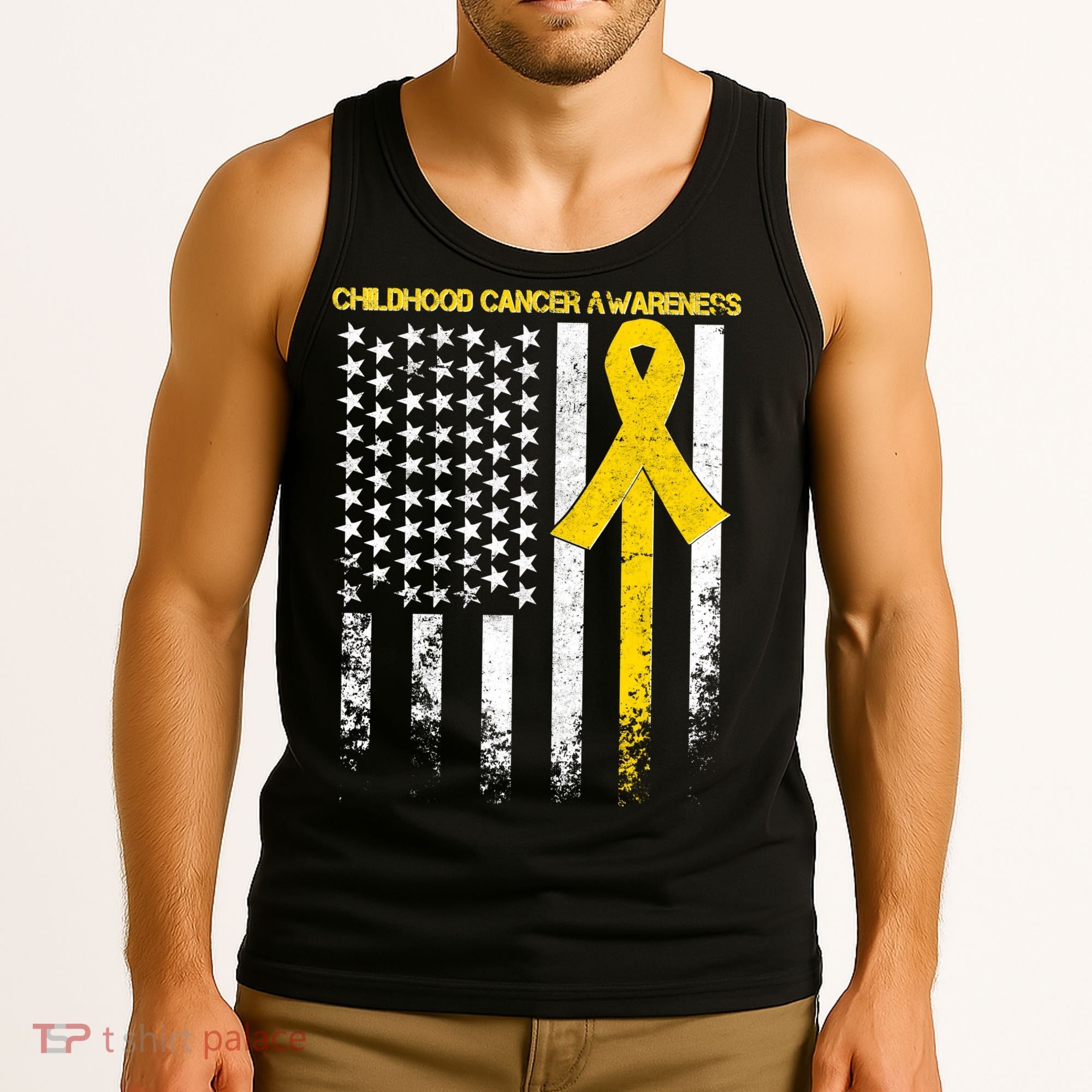 Childhood Cancer Awareness Flag Tank Top
