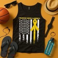 Childhood Cancer Awareness Flag Tank Top thumb 4