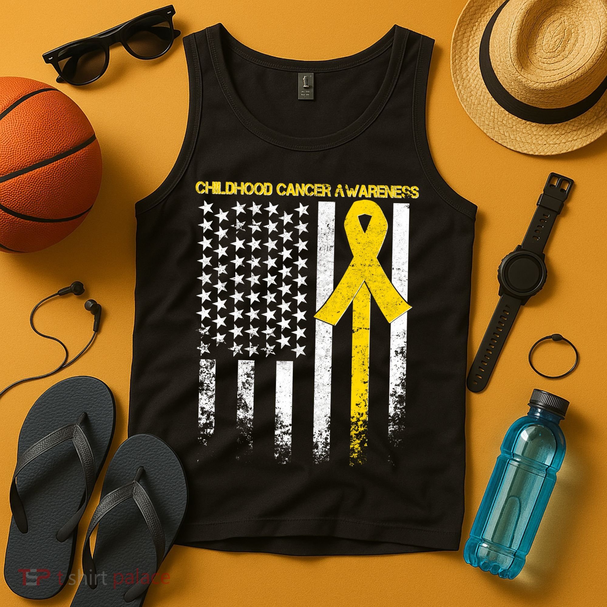 Childhood Cancer Awareness Flag Tank Top