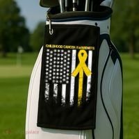 Childhood Cancer Awareness Flag Golf Towel thumb 2