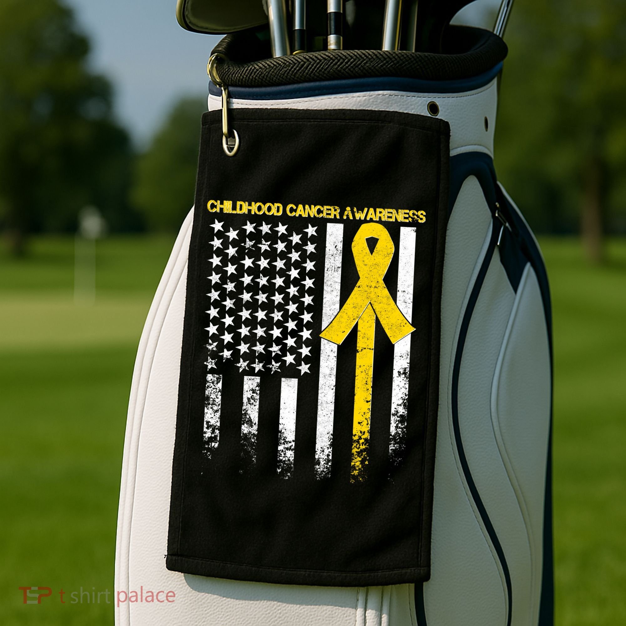 Childhood Cancer Awareness Flag Golf Towel