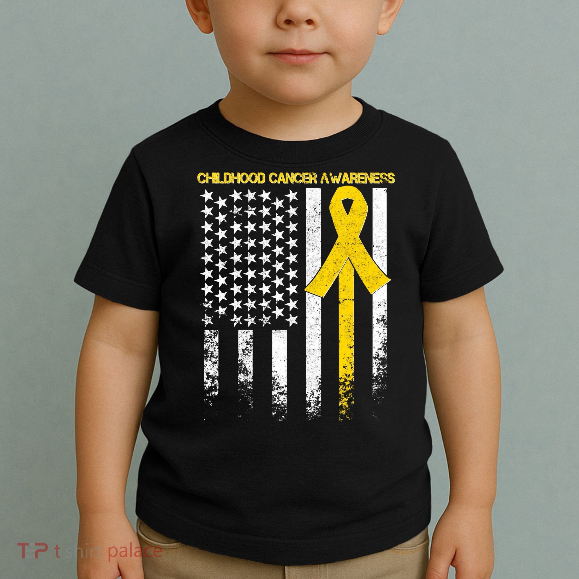 Childhood Cancer Awareness Flag Toddler T-Shirt