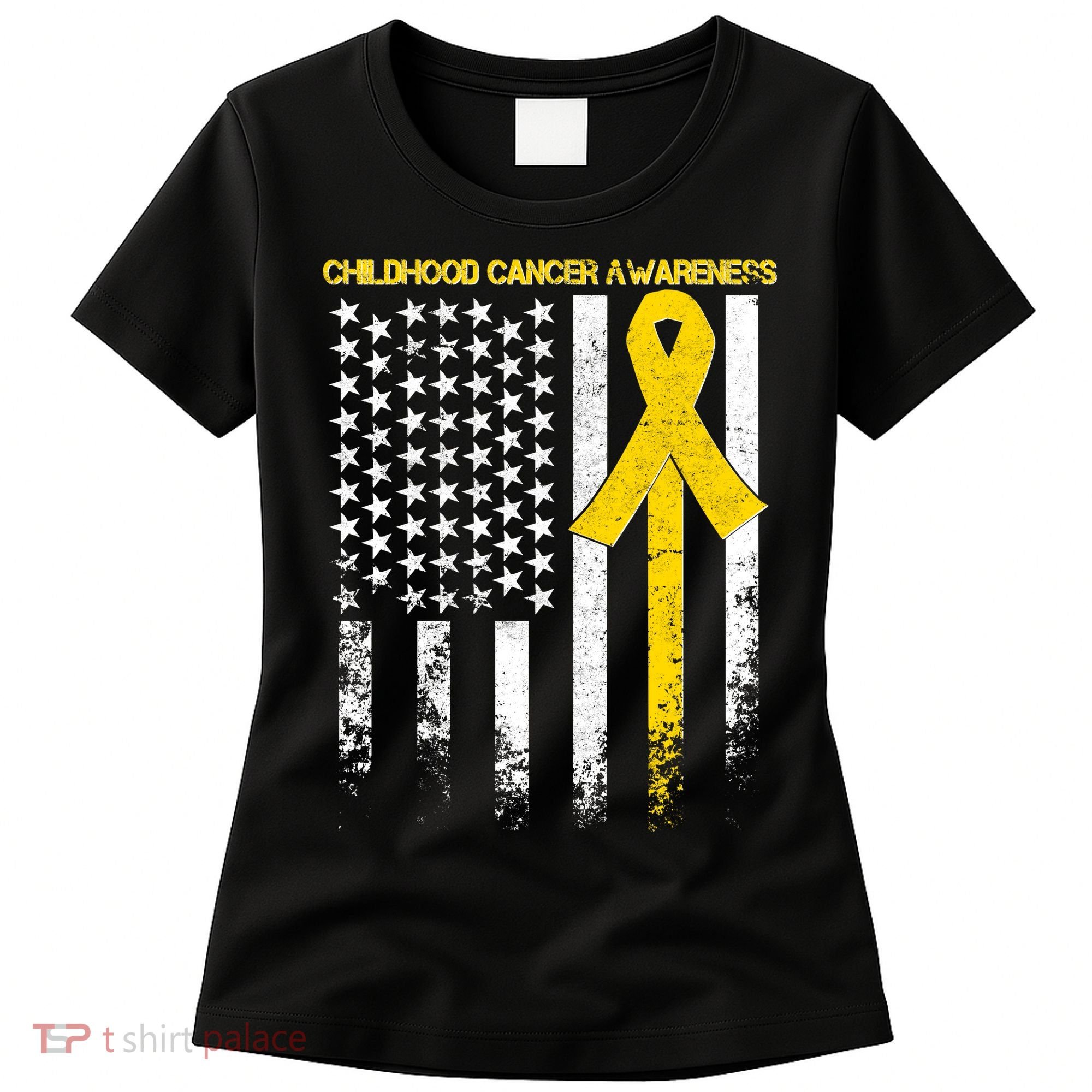 Childhood Cancer Awareness Flag Women's T-Shirt