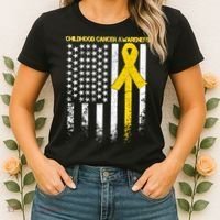 Childhood Cancer Awareness Flag Women's T-Shirt thumb 2