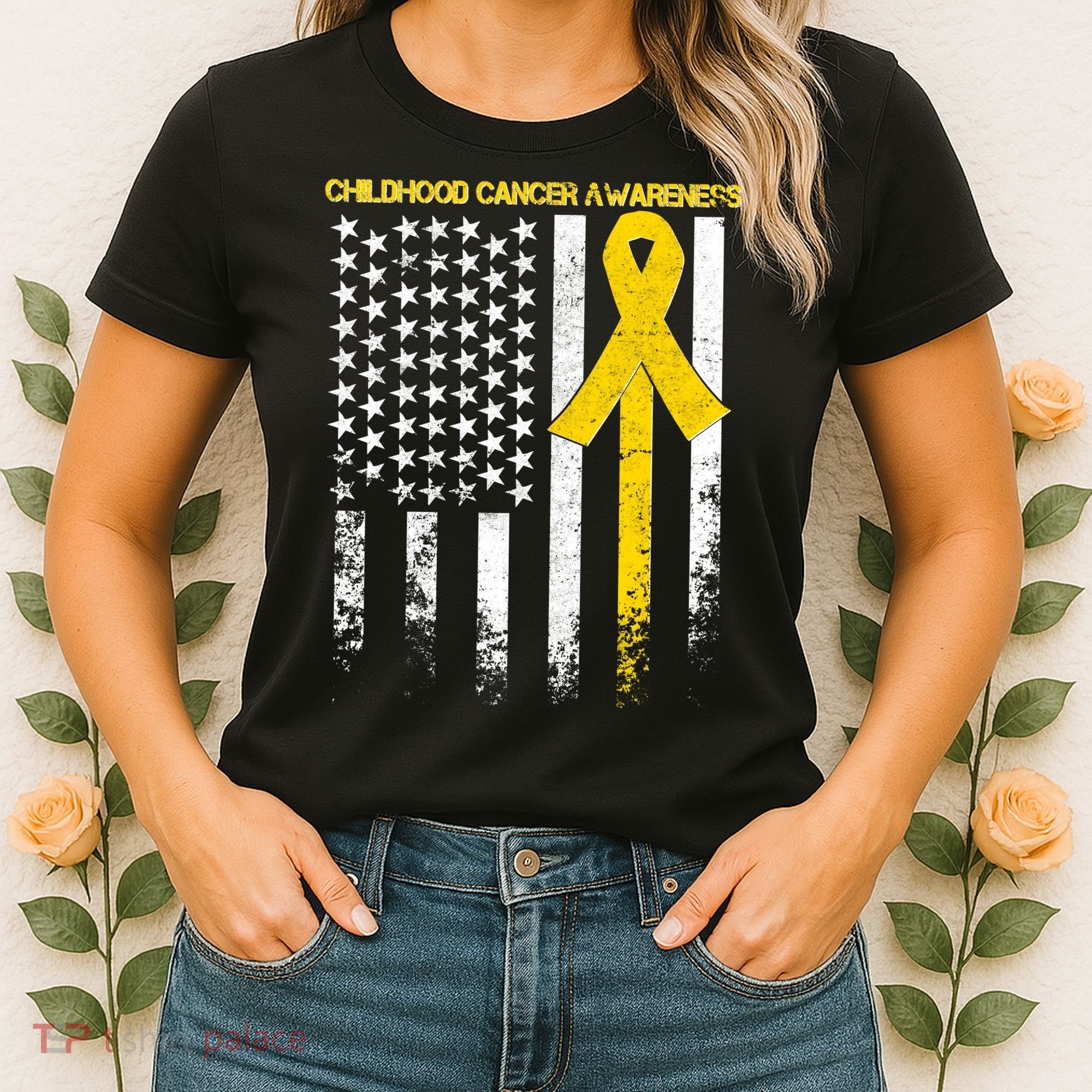 Childhood Cancer Awareness Flag Women's T-Shirt