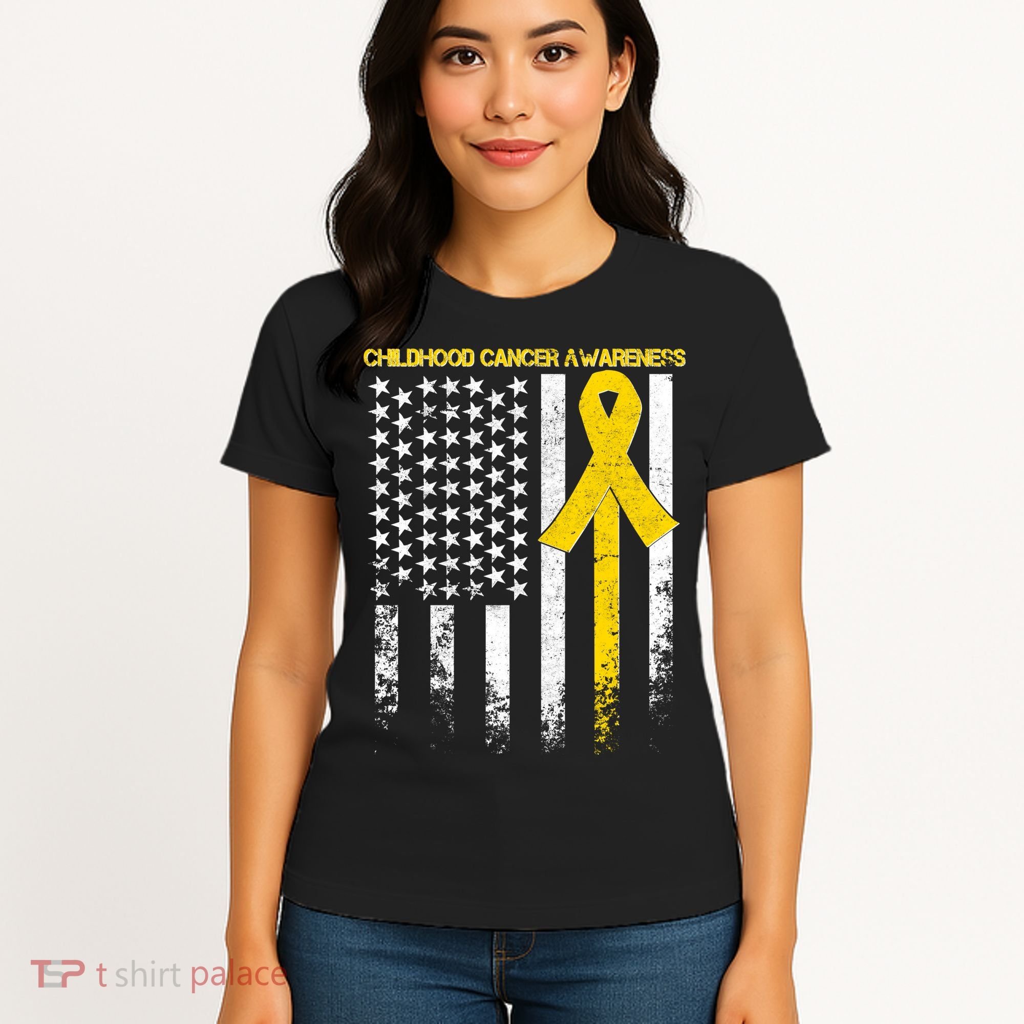 Childhood Cancer Awareness Flag Women's T-Shirt