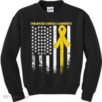 Childhood Cancer Awareness Flag Kids Sweatshirt thumb 0