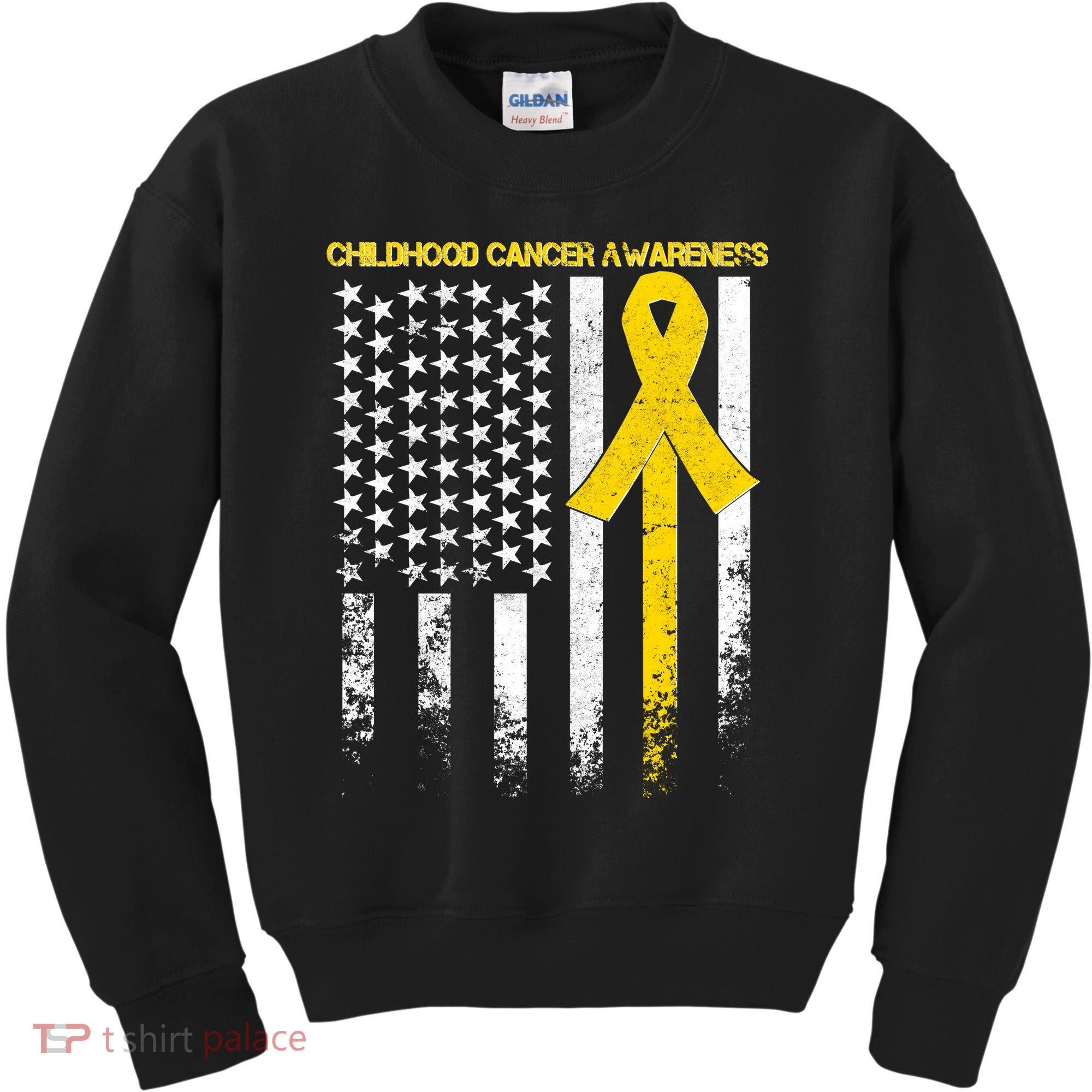 Childhood Cancer Awareness Flag Kids Sweatshirt