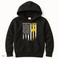 Childhood Cancer Awareness Flag Kids Hoodie thumb 0