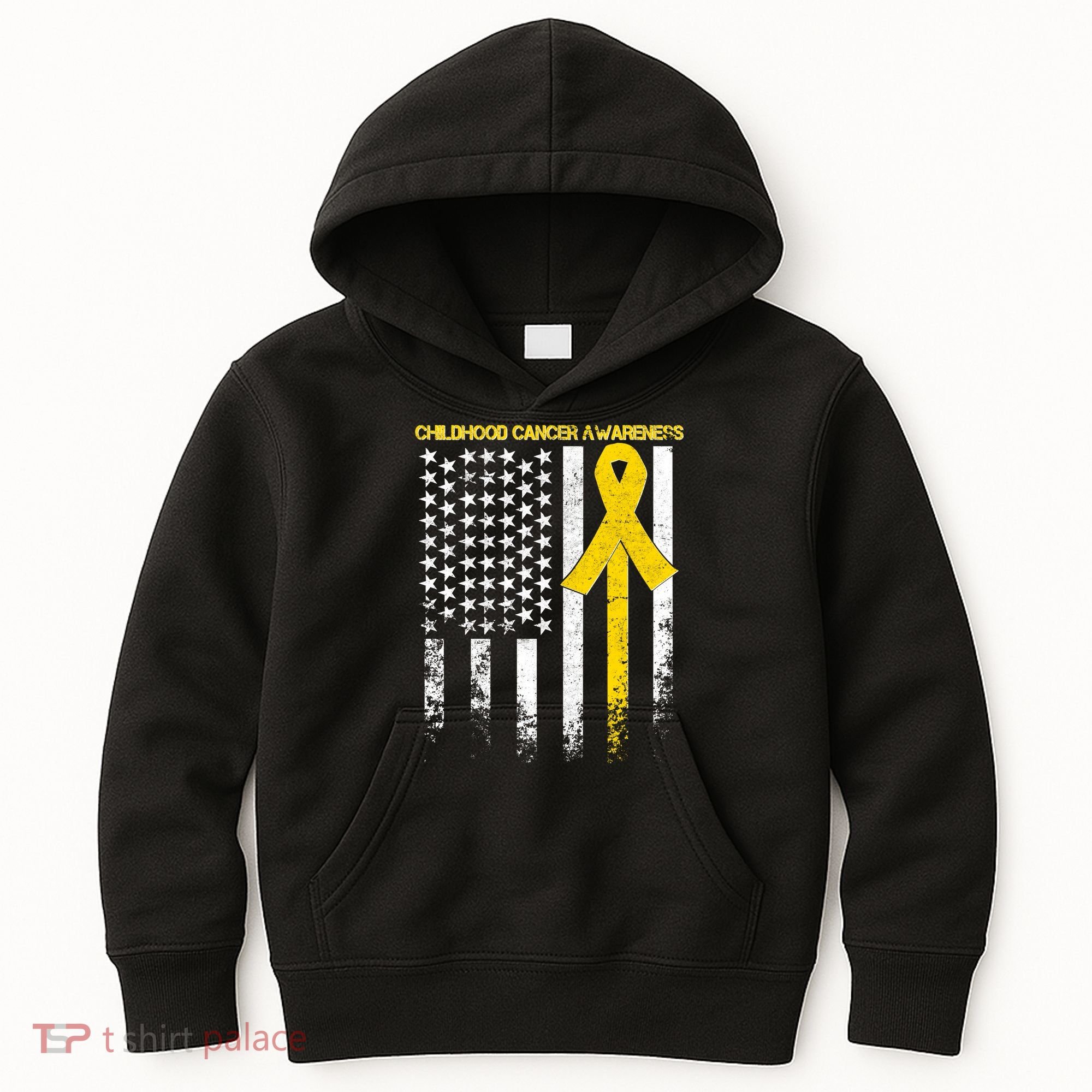 Childhood Cancer Awareness Flag Kids Hoodie