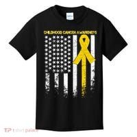Childhood Cancer Awareness Flag Kids T-Shirt thumb 0