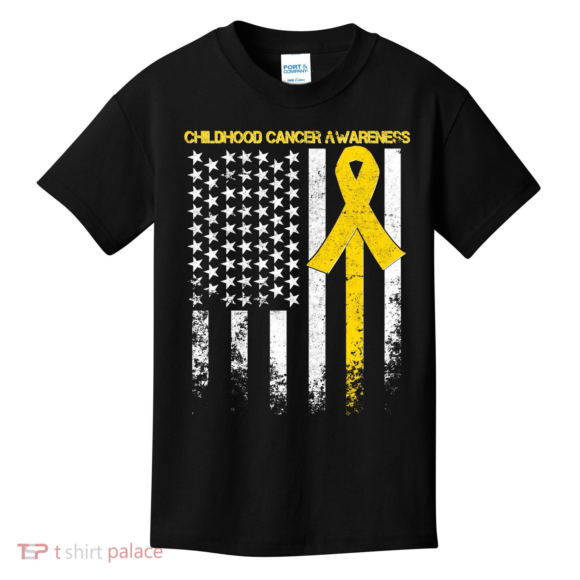 Childhood Cancer Awareness Flag Kids T-Shirt