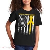 Childhood Cancer Awareness Flag Kids T-Shirt thumb 2