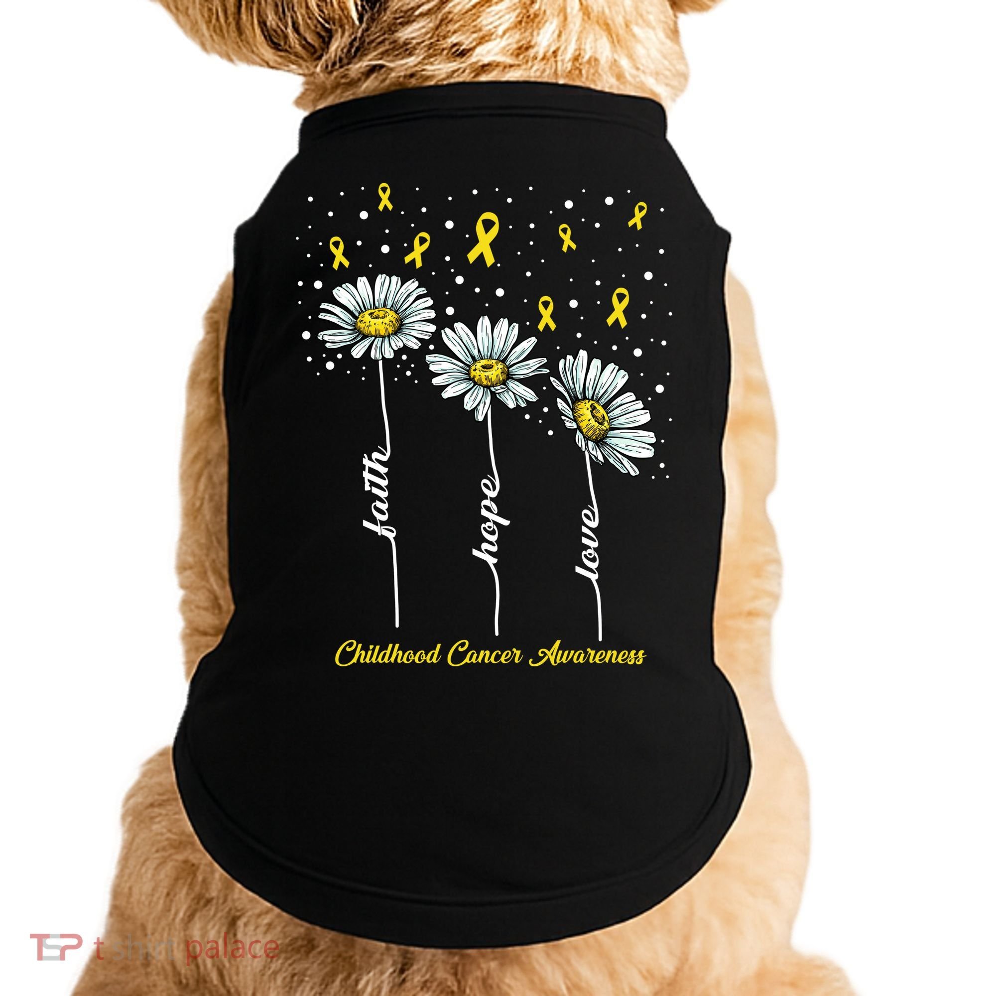 Childhood Cancer Awareness Flower Ribbons Doggie Tank