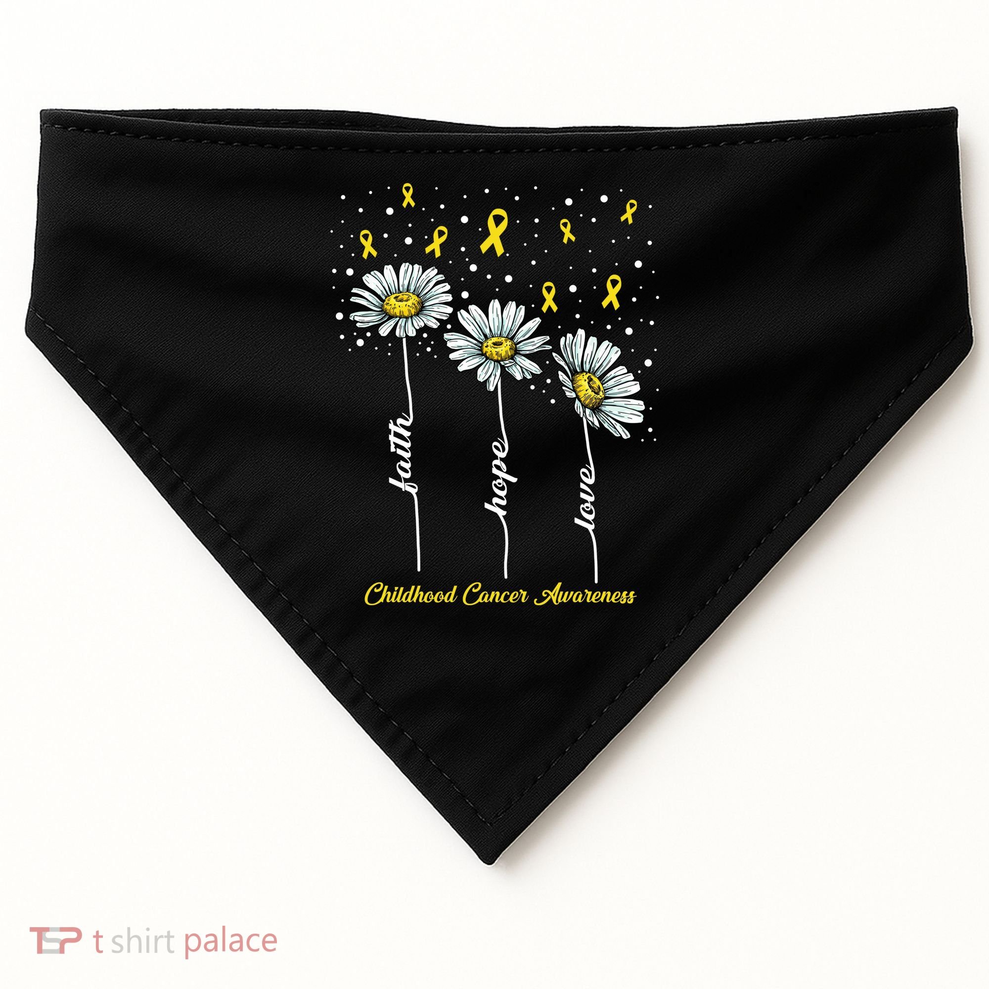 Childhood Cancer Awareness Flower Ribbons USA-Made Doggie Bandana