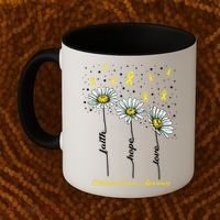 Childhood Cancer Awareness Flower Ribbons Coffee Mug thumb 2