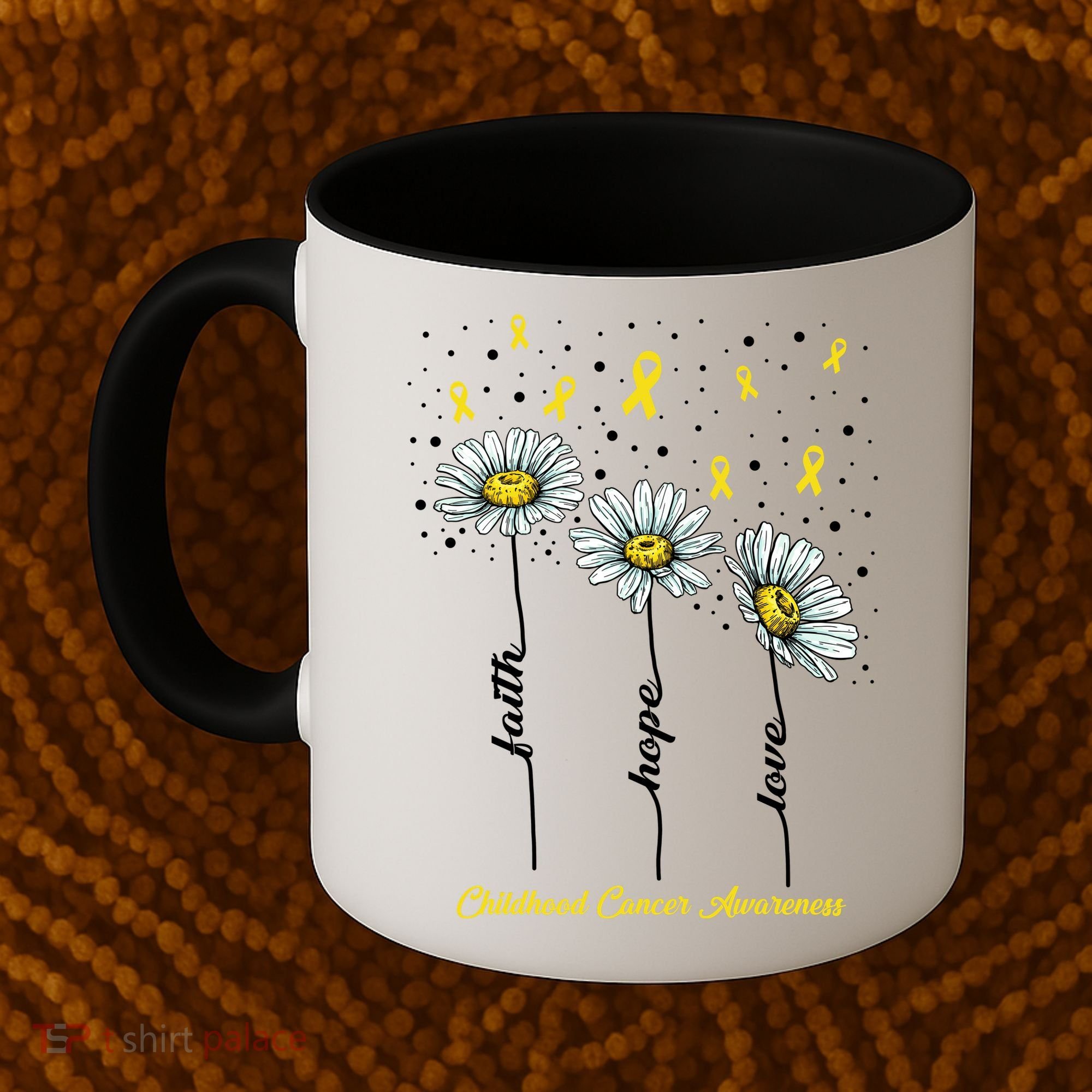 Childhood Cancer Awareness Flower Ribbons Coffee Mug