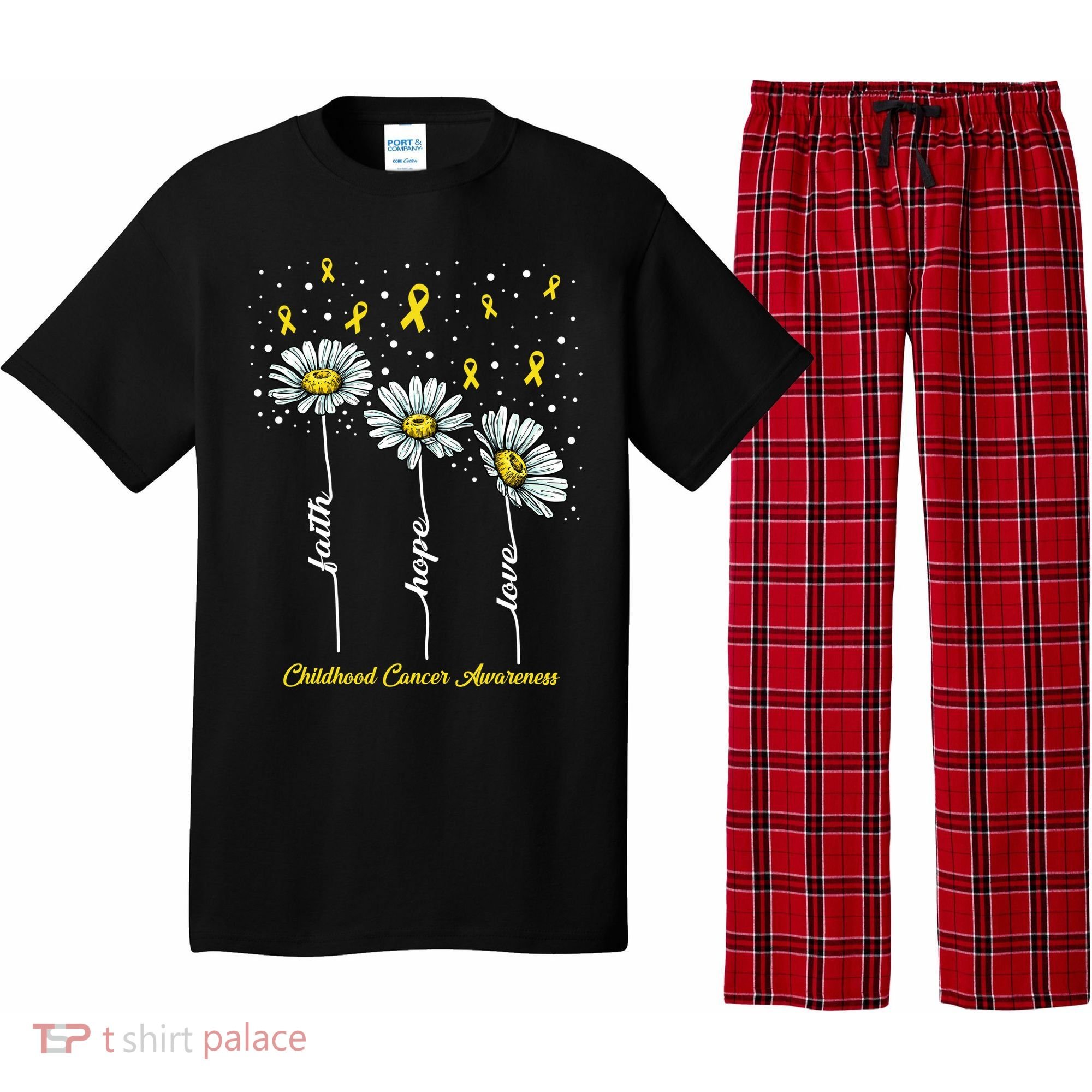Childhood Cancer Awareness Flower Ribbons Pajama Set