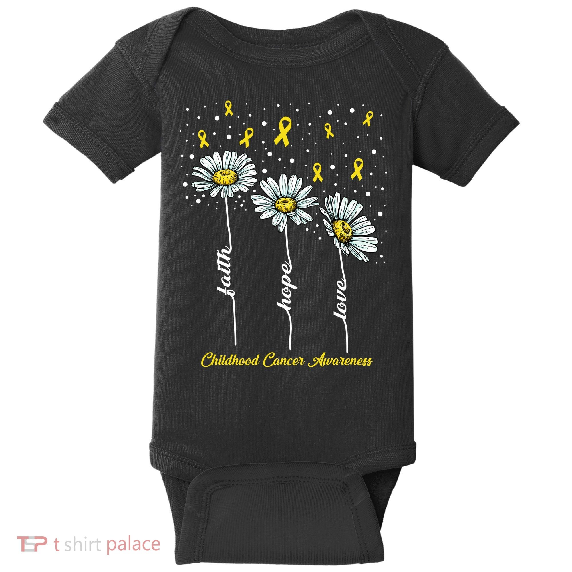 Childhood Cancer Awareness Flower Ribbons Baby Bodysuit