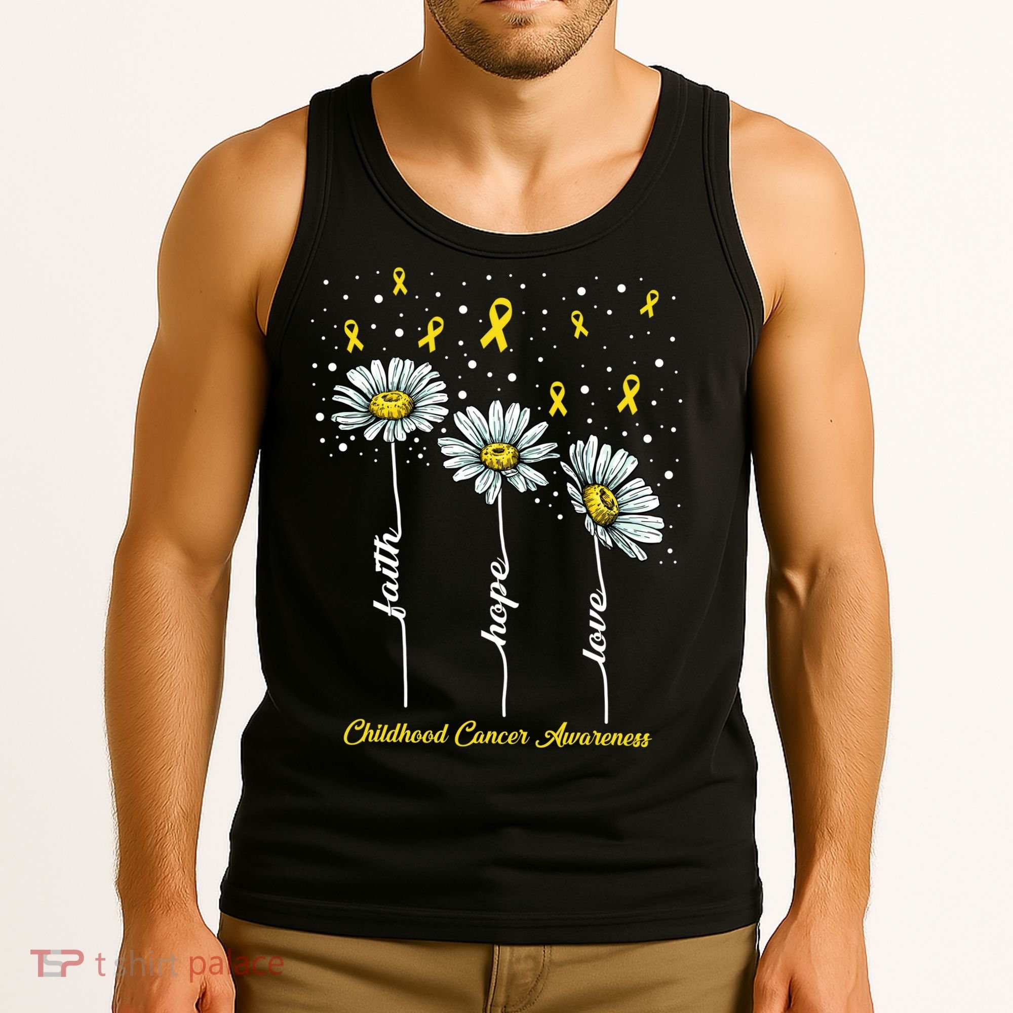 Childhood Cancer Awareness Flower Ribbons Tank Top