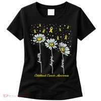 Childhood Cancer Awareness Flower Ribbons Women's T-Shirt thumb 0