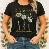 Childhood Cancer Awareness Flower Ribbons Women's T-Shirt thumb 2