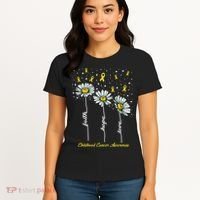 Childhood Cancer Awareness Flower Ribbons Women's T-Shirt thumb 4