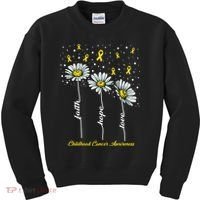 Childhood Cancer Awareness Flower Ribbons Kids Sweatshirt thumb 0