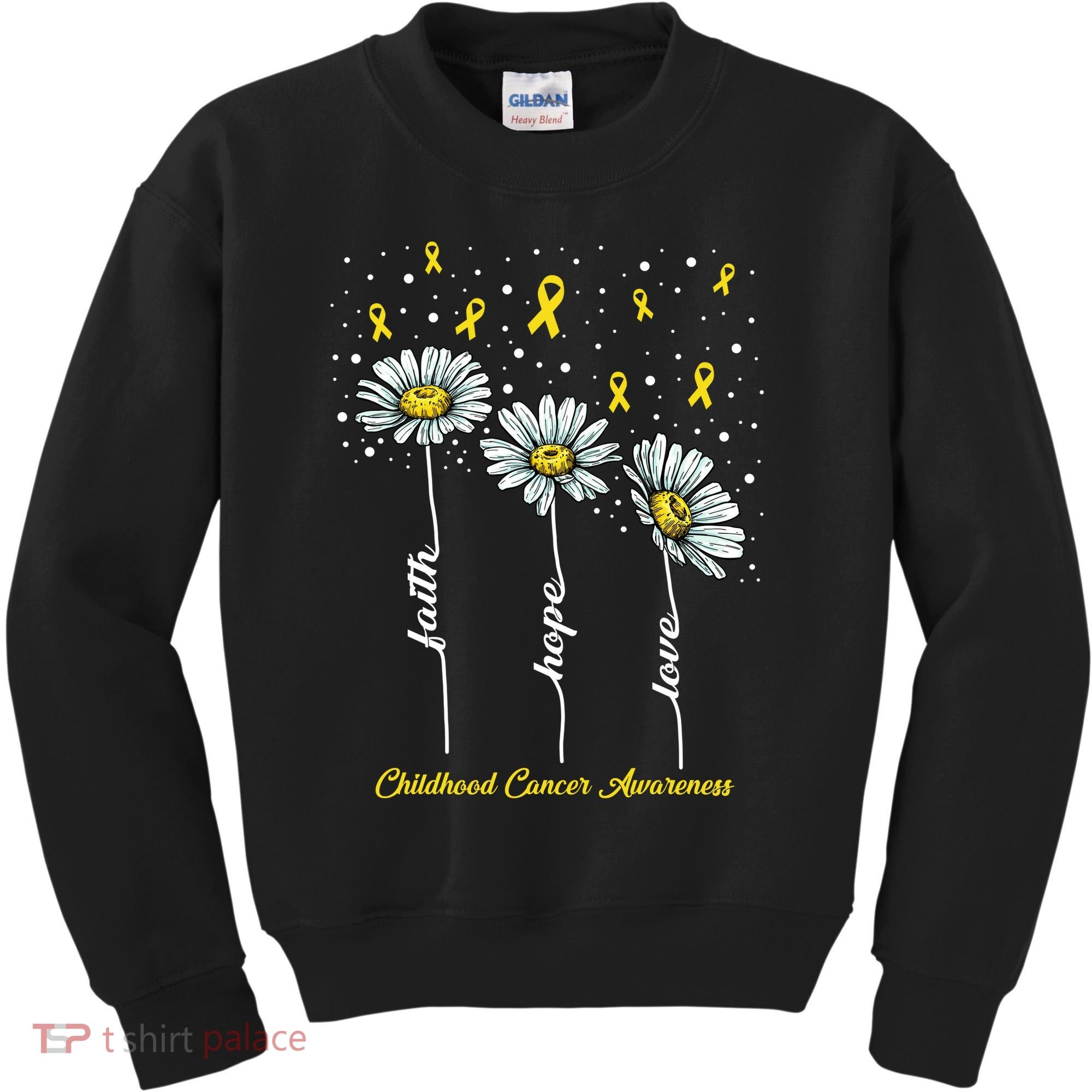 Childhood Cancer Awareness Flower Ribbons Kids Sweatshirt