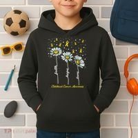 Childhood Cancer Awareness Flower Ribbons Kids Hoodie thumb 2