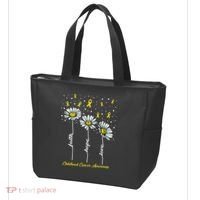Childhood Cancer Awareness Flower Ribbons Tote Bag thumb 3