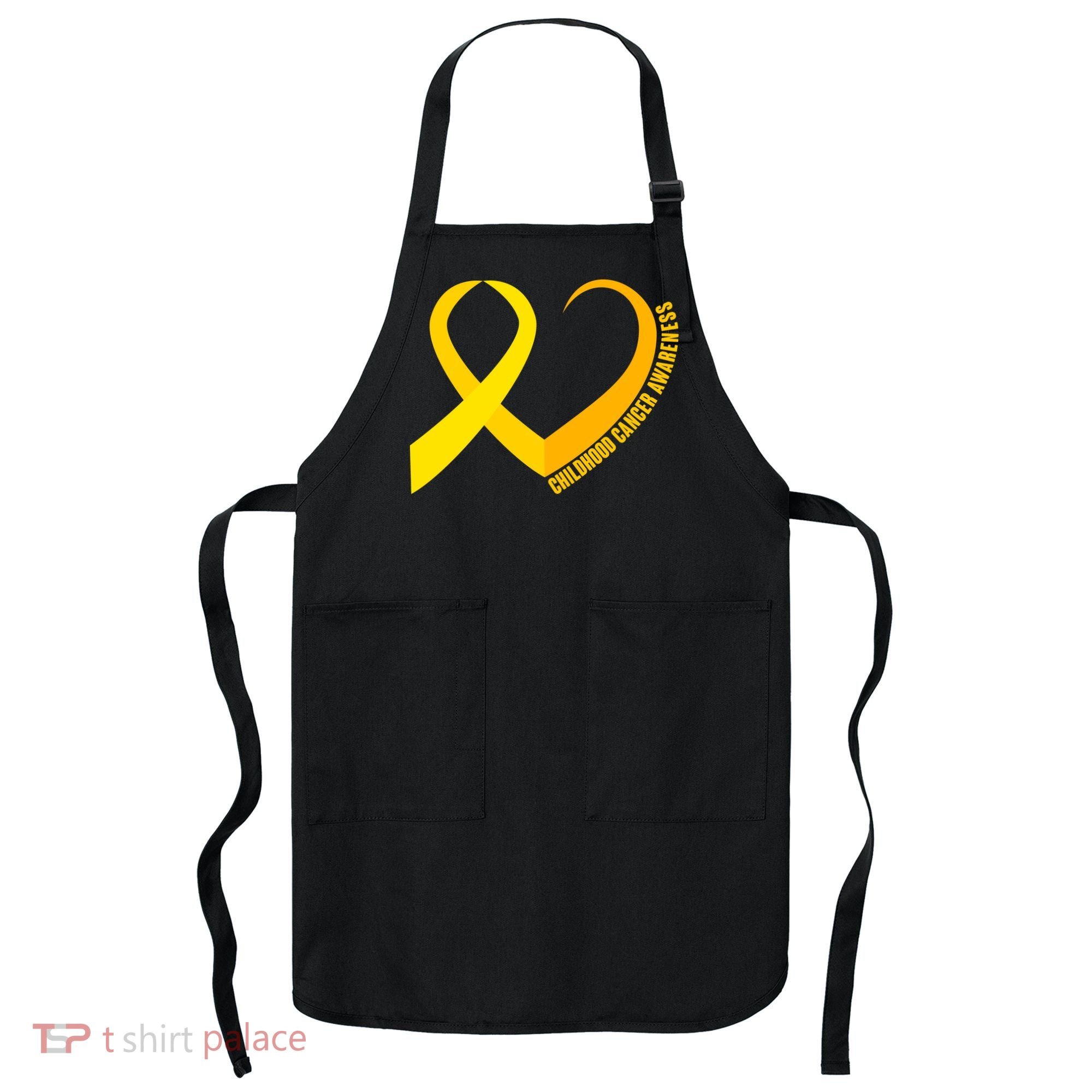 Childhood Cancer Awareness Yellow Ribbon Heart Apron