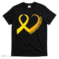 Childhood Cancer Awareness Yellow Ribbon Heart T-Shirt thumb 0