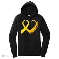 Childhood Cancer Awareness Yellow Ribbon Heart Women's Hoodie thumb 0