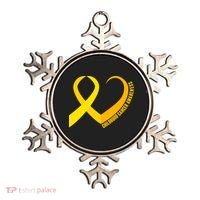 Childhood Cancer Awareness Yellow Ribbon Heart Ornament thumb 0