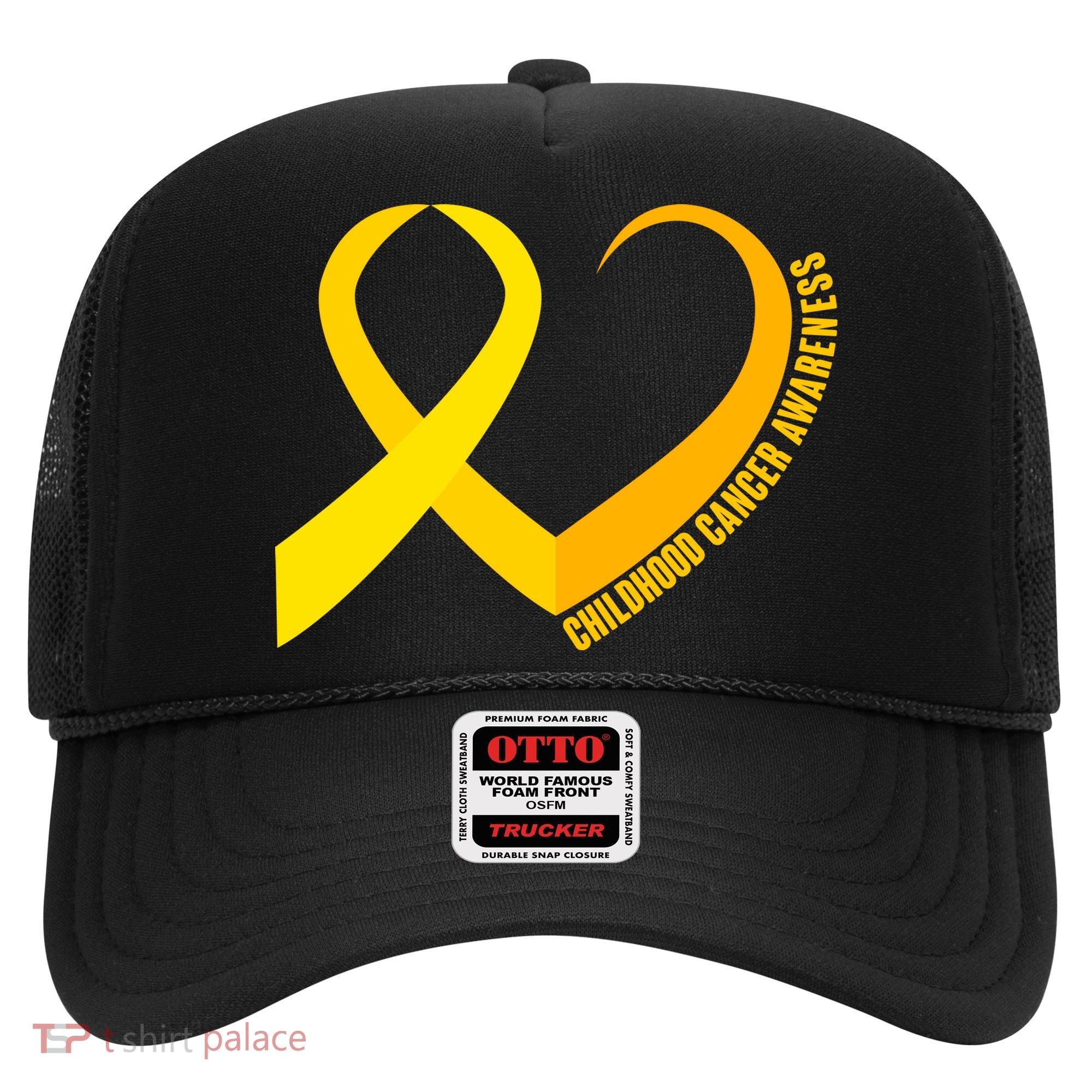 Childhood Cancer Awareness Yellow Ribbon Heart Hat