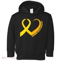 Childhood Cancer Awareness Yellow Ribbon Heart Toddler Hoodie thumb 0