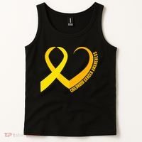 Childhood Cancer Awareness Yellow Ribbon Heart Tank Top thumb 2