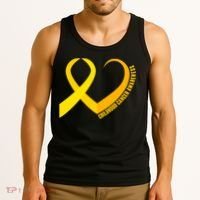 Childhood Cancer Awareness Yellow Ribbon Heart Tank Top thumb 3