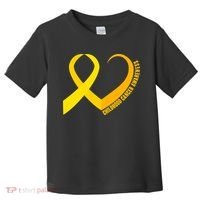 Childhood Cancer Awareness Yellow Ribbon Heart Toddler T-Shirt thumb 0