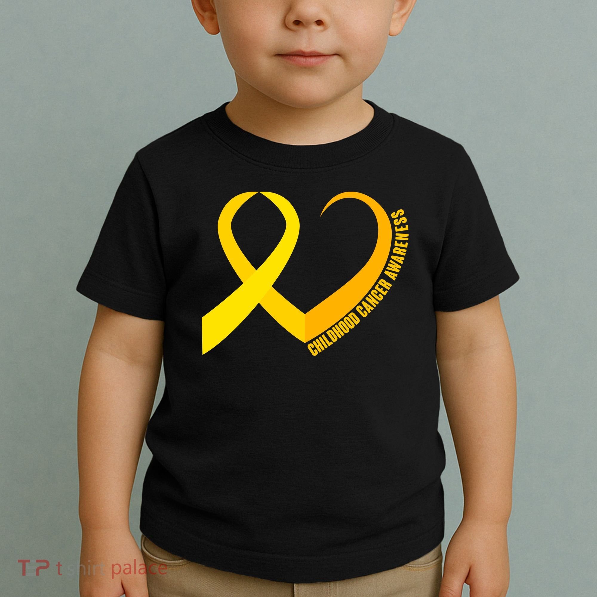 Childhood Cancer Awareness Yellow Ribbon Heart Toddler T-Shirt